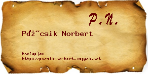 Pócsik Norbert névjegykártya